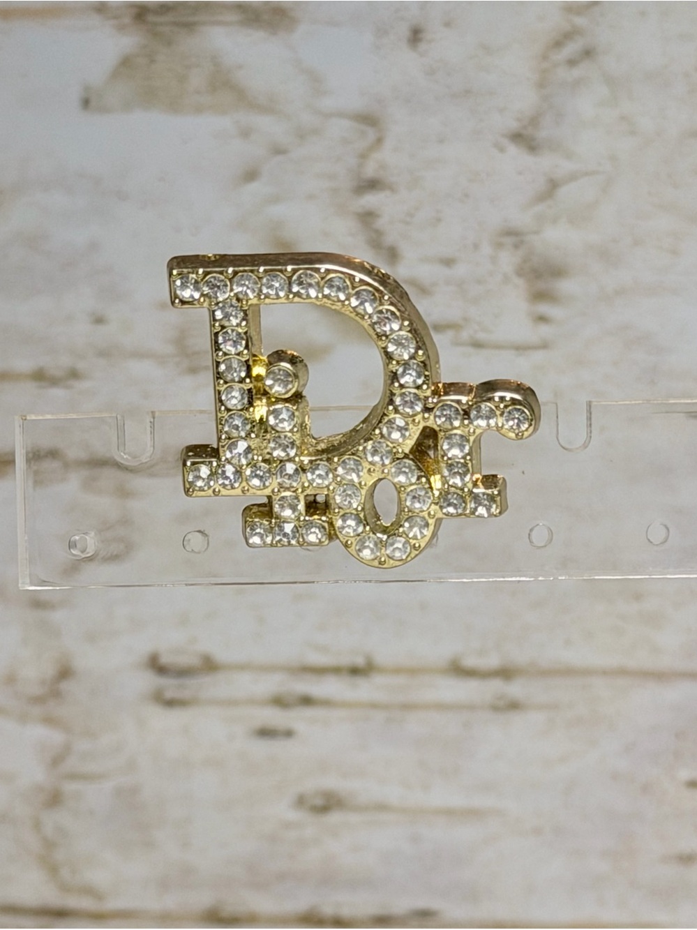 CD Gold Rhinestone Small Brooch